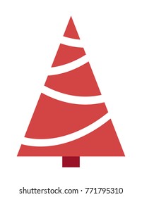 Christmas Tree on white background. Vector illustration