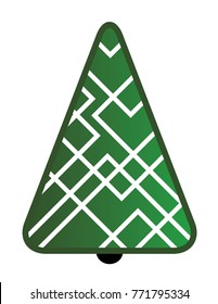 Christmas Tree on white background. Vector illustration