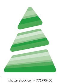 Árbol de Navidad con fondo blanco. Ilustración del vector