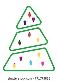 Christmas Tree on white background. Vector illustration