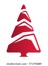 Christmas Tree on white background. Vector illustration