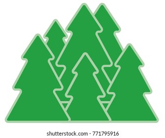 Árbol de Navidad con fondo blanco. Ilustración del vector