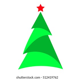 Christmas tree on white background.Green chistmas tree.