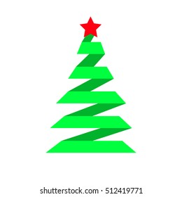 Christmas tree on white background.Green chistmas tree.