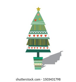 Christmas tree on white background,vector illustration