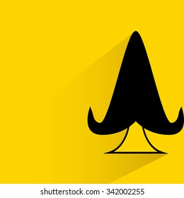 Christmas tree on yellow background, flat and shadow theme