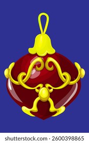 Christmas tree onboard decoration, vector illustration