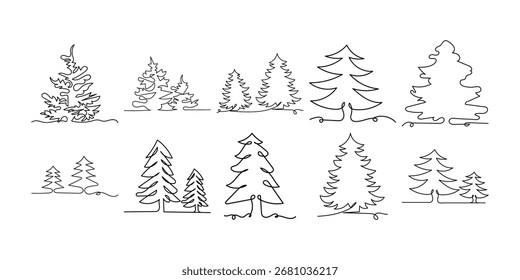 Christmas Tree One Line Drawing