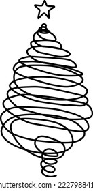 die einzeilige Vektorgrafik der Weihnachtsbaume