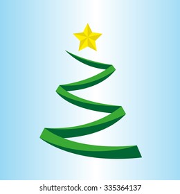 Christmas tree in origami style, vector illustration