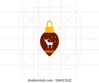 Christmas tree ornament icon