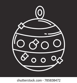 Christmas tree ornament icon flat black