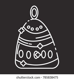 Christmas tree ornament icon flat black