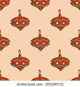 Christmas Tree Ornament Pattern Background. Social Media Post. Christmas Decoration Vector Illustration.