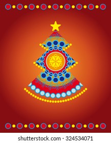 Christmas tree - ornamental vector illustration
