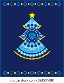 Christmas tree - ornamental vector illustration