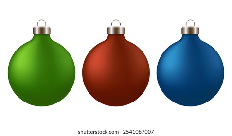 Christmas Tree ornaments. Christmas bauble. Vector illustration isolated on white background.