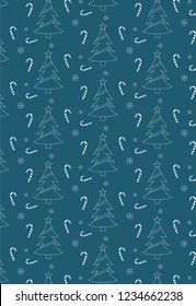 Christmas tree and ornaments pattern. vector background