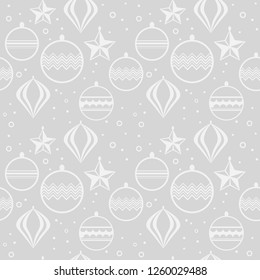 Christmas tree ornaments seamless pattern