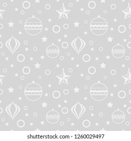Christmas tree ornaments seamless pattern