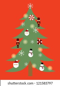 christmas tree with ornaments vector/illustration