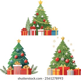 Christmas tree ornate and colorful illustration