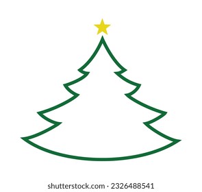 contorno de árbol de Navidad con cometa
