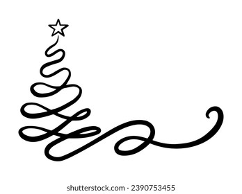Christmas Tree outline icon Illustration