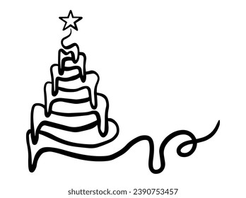 Christmas Tree outline icon Illustration