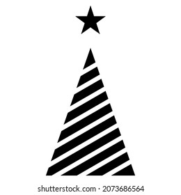 Christmas tree outline icon. linear style symbol, line sign. vector graphics. Icons as Xmas tree decoration with star, Coniferous forest, Spruce winter tree, Fir. Happy new year 