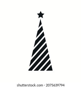 Icono de esquema del árbol de Navidad. símbolo de estilo lineal, signo de línea. Ilustración vectorial