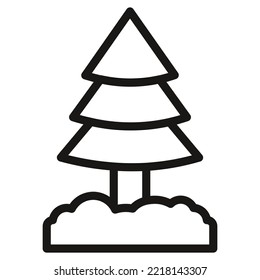 vector de icono de contorno de árbol de navidad