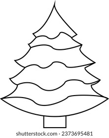 Icono de contorno de árbol de Navidad, diseño simple vector. Símbolo negro de abeto, aislado en fondo blanco.