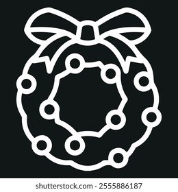 Christmas tree outline icon vector isolated on a black background.