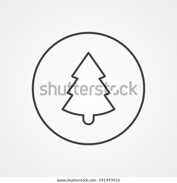 christmas tree outline thin symbol dark stock vector royalty free 241493416 shutterstock