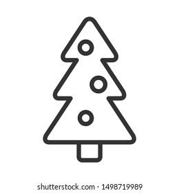 christmas tree outline vector icon isolated on white background. christmas tree flat icon for web, mobile and user interface design. winter holidays concept