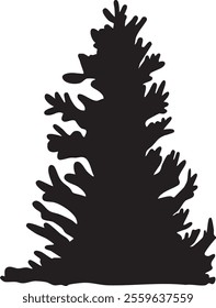 Christmas tree outline vector illustration Winter holidays Merry Christmas and New Year line art Minimalistic hand drawn cute style