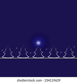 christmas tree over dark blue background