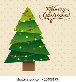 christmas tree over dotted background vector illustration