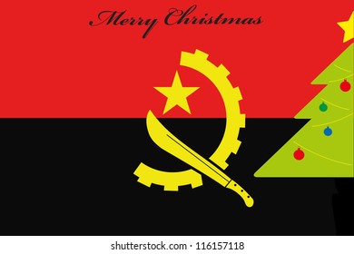 Christmas Tree over the flag of Angola