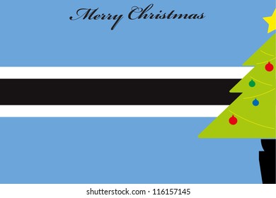 Christmas Tree over the flag of Botswana