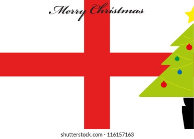 Christmas Tree over the flag of England