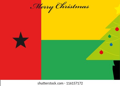 Christmas Tree over the flag of Guinea Bissau