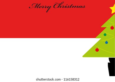 Christmas Tree over the flag of Indonesia