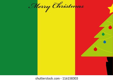 Christmas Tree over the flag of Mali