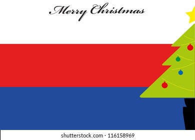 Christmas Tree over the flag of Serbia