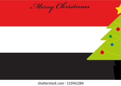 Christmas Tree over the flag of Yemen