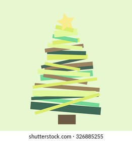 christmas tree over green background vector illustration