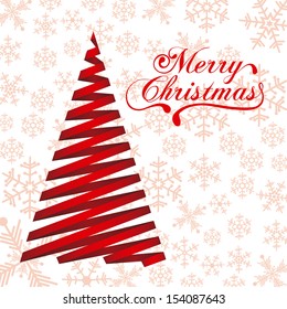 christmas tree over pattern background vector illustration