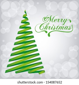 christmas tree over pattern background vector illustration